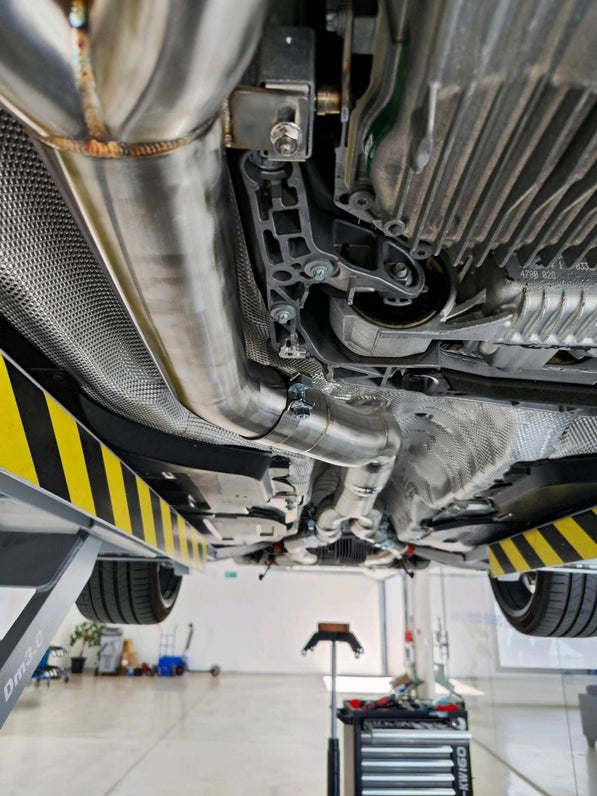 MAD BMW G8x M3 M4 S58 Resonated Single Midpipe (Brace Included)