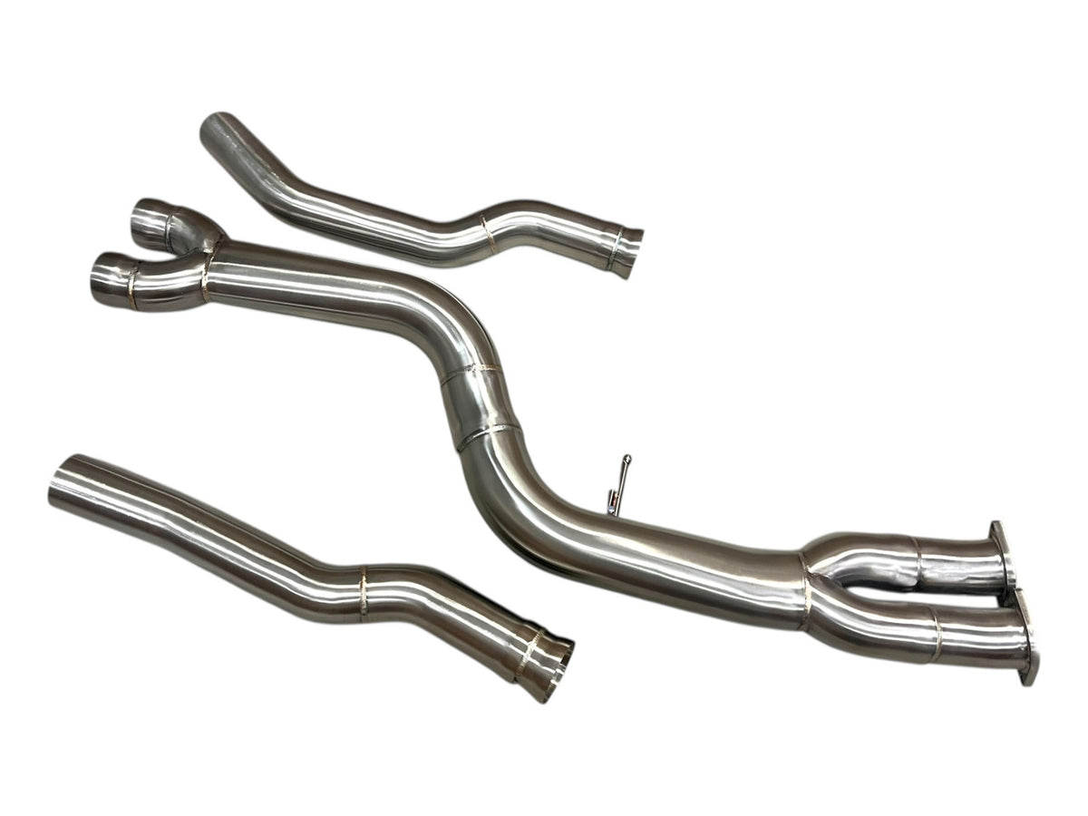 MAD BMW F87 M2C S55 Single Midpipe Non-Resonated W/ Brace