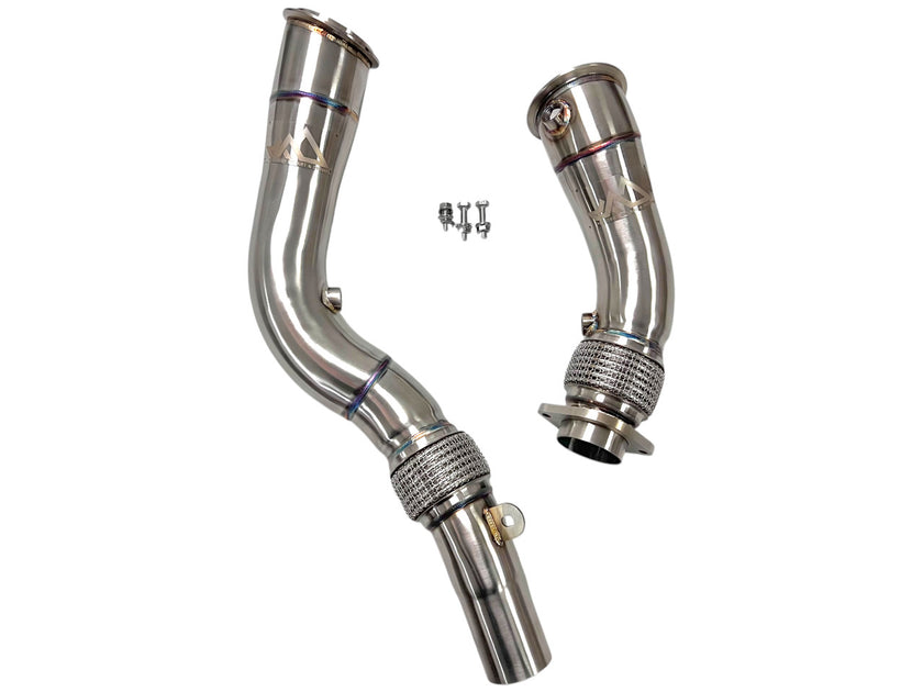 MAD BMW S55 3.5" Fat Boy Downpipes M2C M3 M4 W/ Flex Section