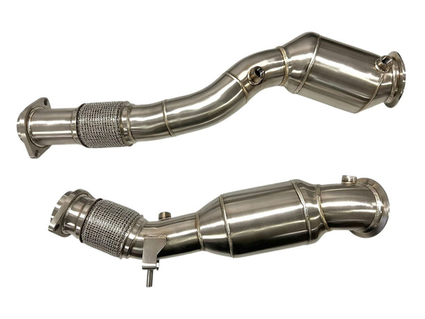 MAD BMW S58 Catted Downpipes X3M X4M F97 F98 W/ No CEL Guarantee & Flex Section