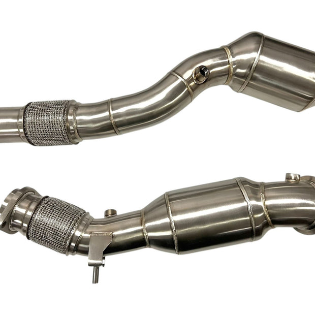 MAD BMW S58 Catted Downpipes X3M X4M F97 F98 W/ No CEL Guarantee & Flex Section