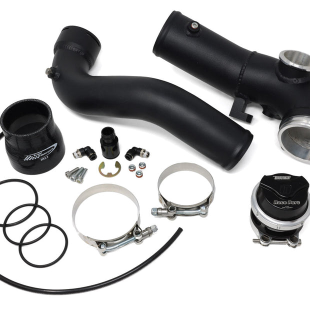 BMW Supra B58TU blow off valve charge pipe installed view