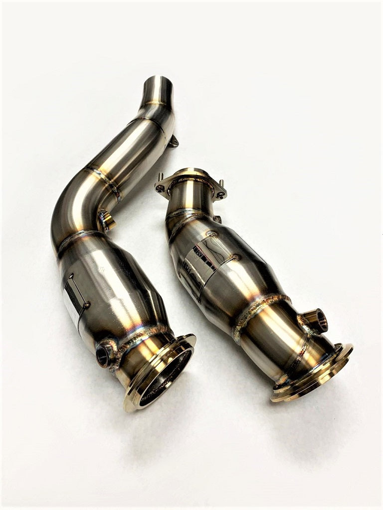 Evolution Racewerks BMW F87/F80/F82/F83 M2/M3/M4 S55 Sports Series High-Flow Catted Downpipes