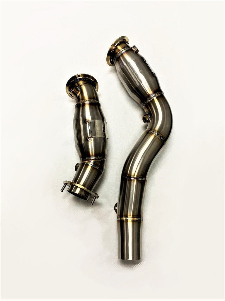 Evolution Racewerks BMW F87/F80/F82/F83 M2/M3/M4 S55 Sports Series High-Flow Catted Downpipes
