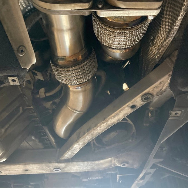 MAD BMW S55 Catted Downpipes M2C M3 M4 W/ Flex Section