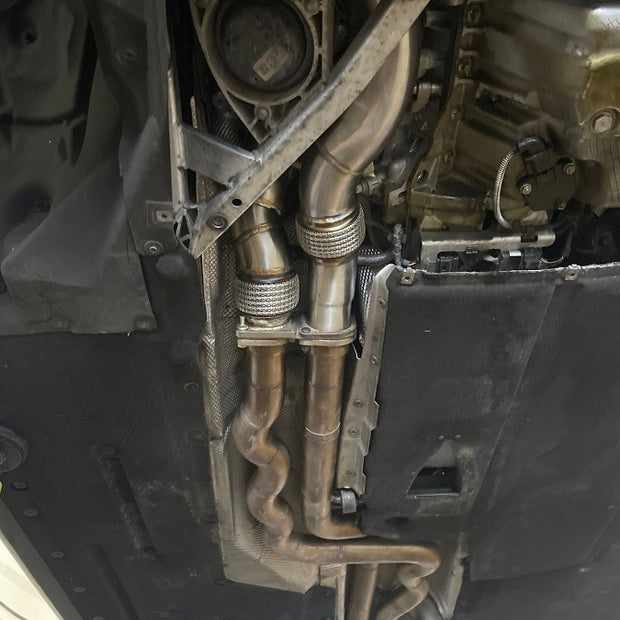 MAD BMW S55 Catted Downpipes M2C M3 M4 W/ Flex Section